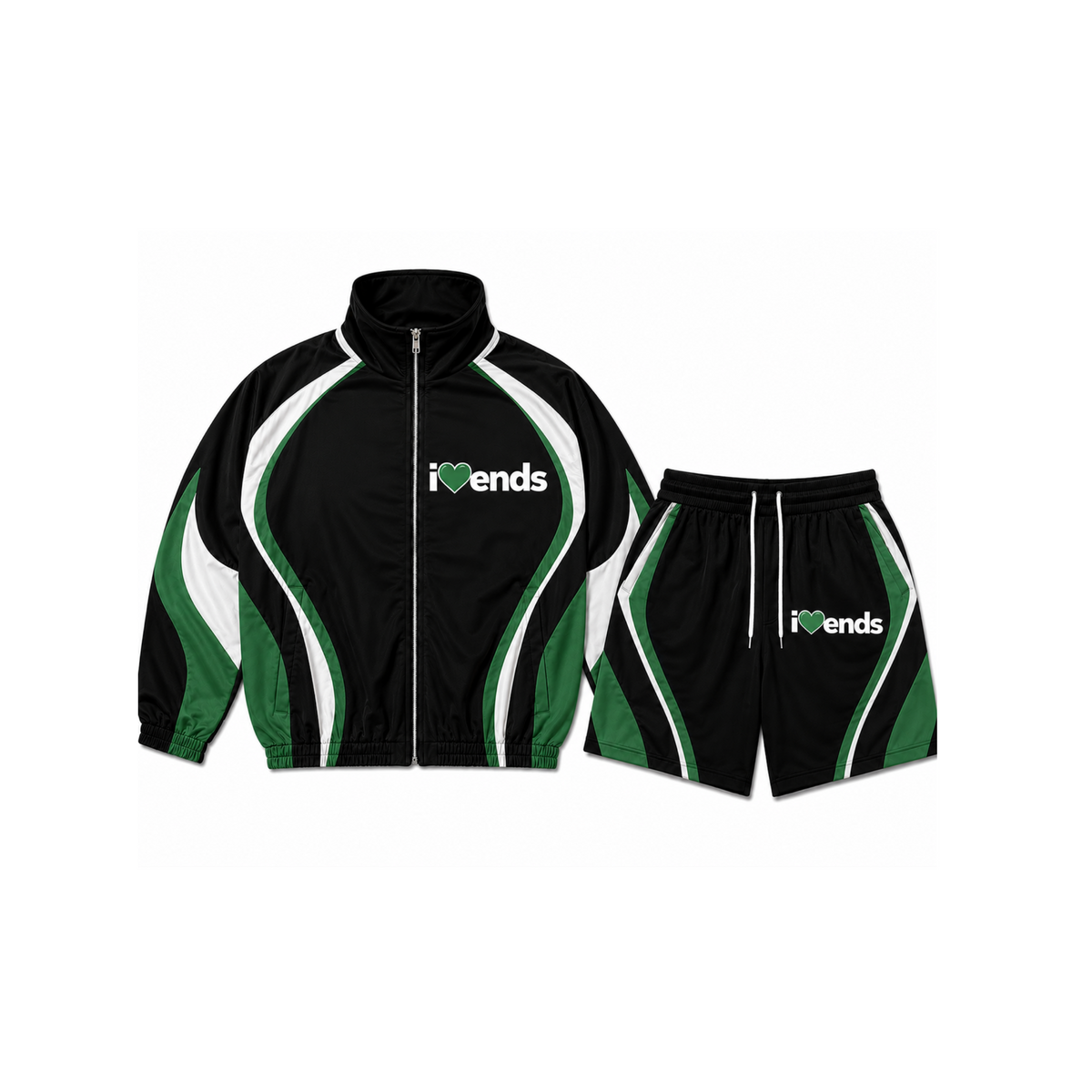 I Love Ends Short Set Green